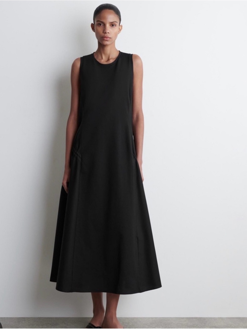 COS Gathered Side Sleeveless Midi Dress